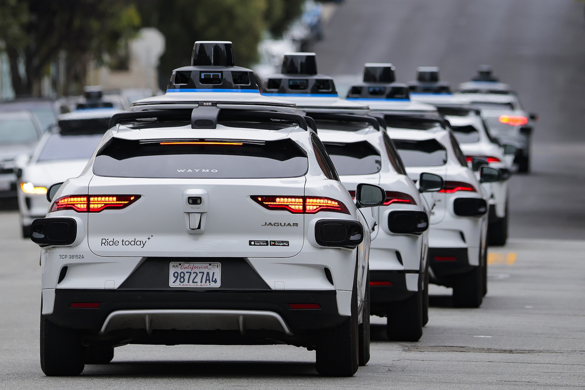 Autonomous Waymo Vehicles Navigate San Francisco