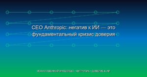 CEO Anthropic: негатив к ИИ — это фундаментальный кризис доверия, а не вина лидеров отрасли